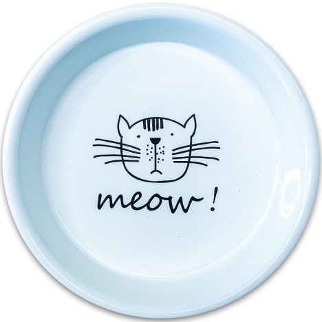 Миска Mr.Kranch "MEOW!"керамическая для кошек, белая 200 мл 