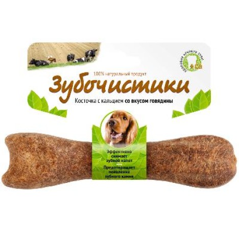 Лакомство Зубочистики Косточка со вкусом говядины для собак средних пород 95г