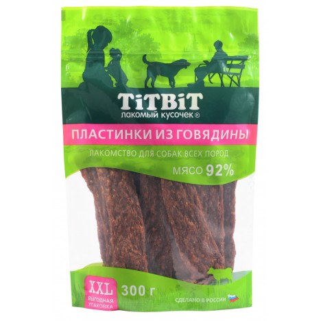 Лакомство TitBit Пластинки из говядины для собак всех пород 300г