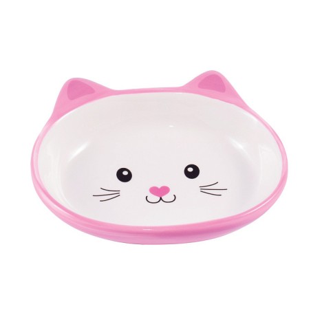 Миска Mr.Kranch "Мордочка кошки" керамическая для кошек, розовая 160 мл
