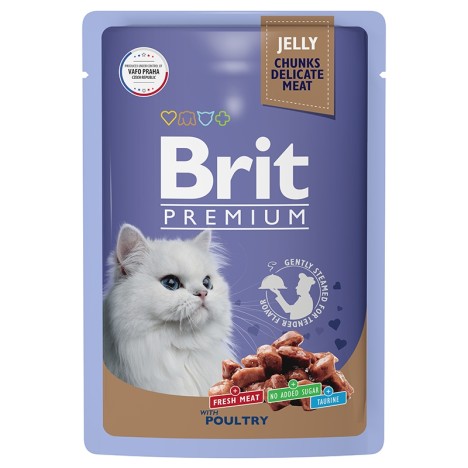 Влажный корм Brit Premium ассорти из птицы в желе для кошек 85 г