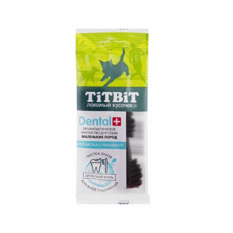 Лакомство TitBit Дентал + Зубочистка с говядиной для собак маленьких пород