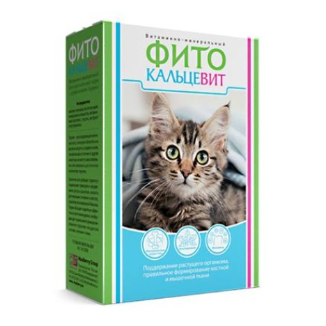 Витаминно-минеральная добавка ФИТО Кальцевит для кошек, 250г