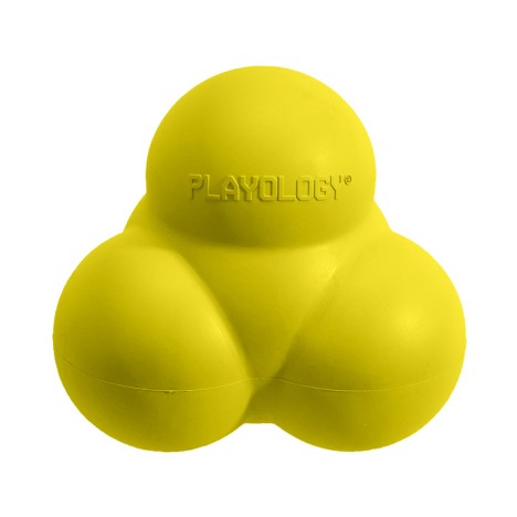 Игрушка Playology SQUEAKY BOUNCE BALL хрустящий жевательный тройной мяч с пищалкой и с ароматом курицы, желтый