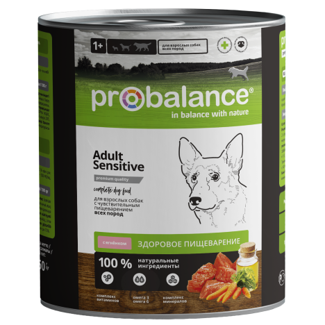 Консервы ProBalance Sensitive Adult с ягненком для собак с чувствительным пищеварением 850гр