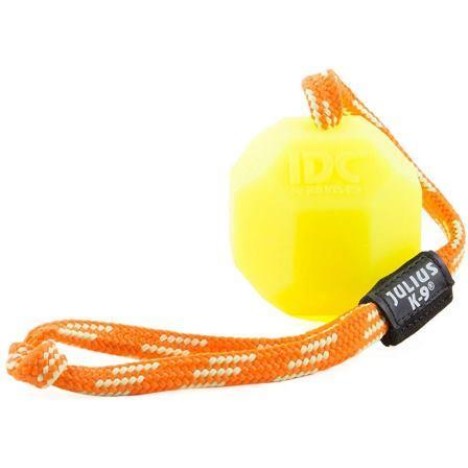 Игрушка JULIUS-K9 Мяч с ручкой флуоресцентный, силикон для собак 6см
