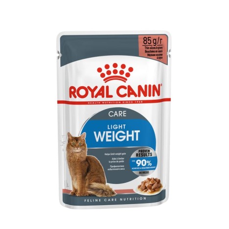 Влажный корм Royal Canin Light Weight Care для кошек склонных к набору веса, кусочки в соусе 85гр