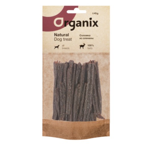 Лакомство Organix соломка из оленины для собак 45гр