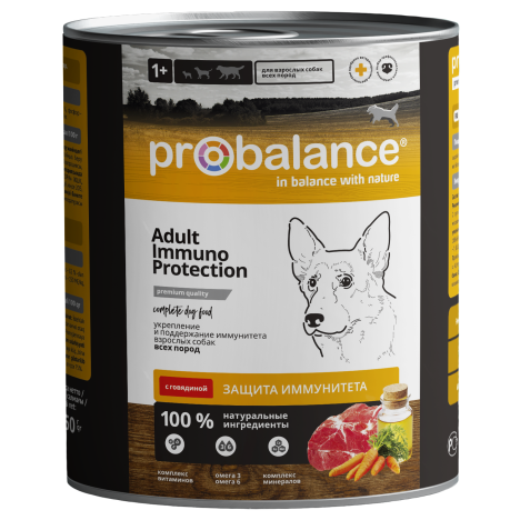 Консервы ProBalance Immuno Protection Adult с говядиной для взрослых собак 850гр