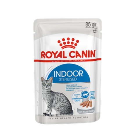Влажный корм Royal Canin Indoor Sterilised для стерилизованных кошек живущих в помещении, паштет 85гр