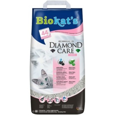 Комкующийся наполнитель BIOKAT'S Diamond Care FRESH с активированным углем с ароматизатором 8л