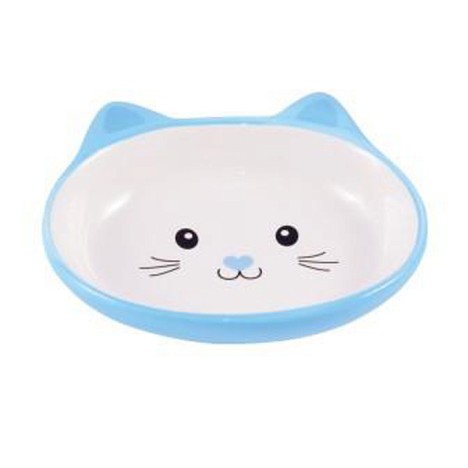 Миска Mr.Kranch "Мордочка кошки" керамическая для кошек, голубая 160 мл 