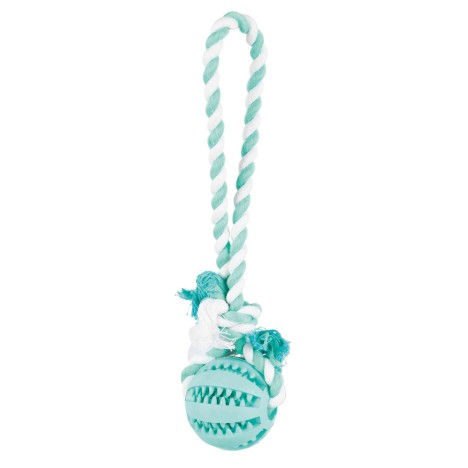 Игрушка Trixie Мяч на верёвке Denta Fun,  резина /х/б ф 7 см/24 см АРТ.3299