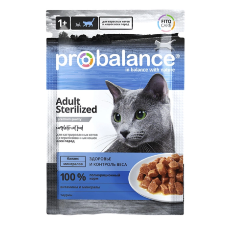 Влажный корм ProBalance Adult Sterilized для стерилизованных кошек 85гр