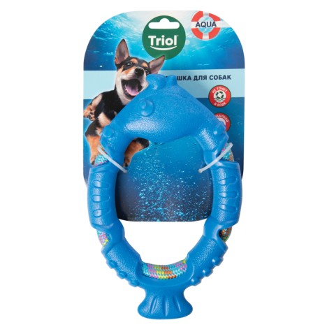 Игрушка Triol AQUA "Рыбка с плетеной веревкой" из термопластичной резины для собак, 22см