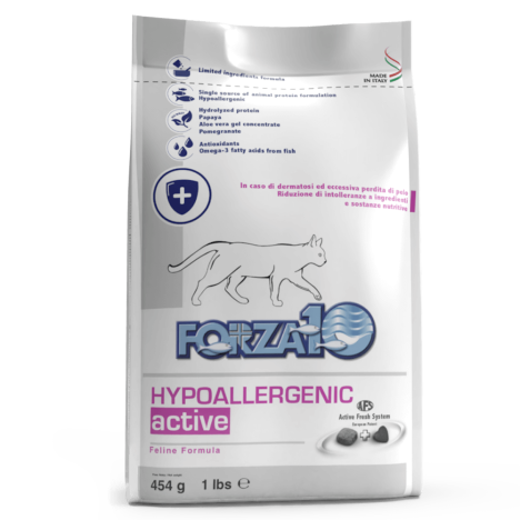 Сухой корм FORZA10 Active Line Hypoallergenic для кошек при дерматозах и выпадении шерсти