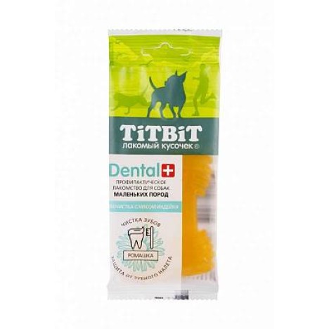 Лакомство TitBit Дентал + Зубочистка с мясом индейки для собак маленьких пород