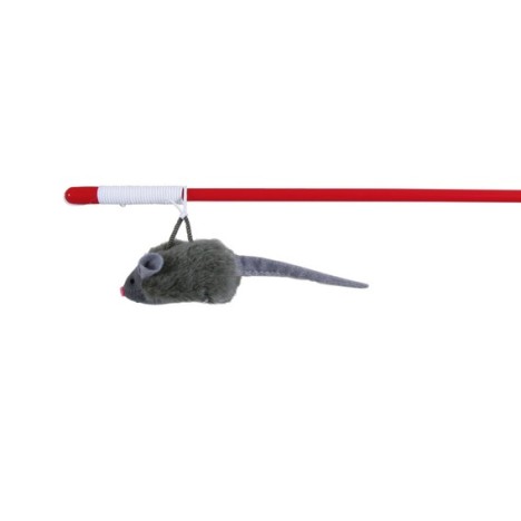 Игрушка Trixie Удочка с мышкой с микрочипом на резинке, пластик/мех 47 см АРТ.4547