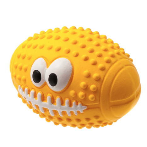 Игрушка ZooOne Мяч регби с глазами  латекс 9,5 см АРТ.L-436