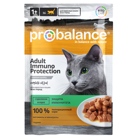 Влажный корм ProBalance Adult Immuno Protection кролик в соусе для кошек 85гр