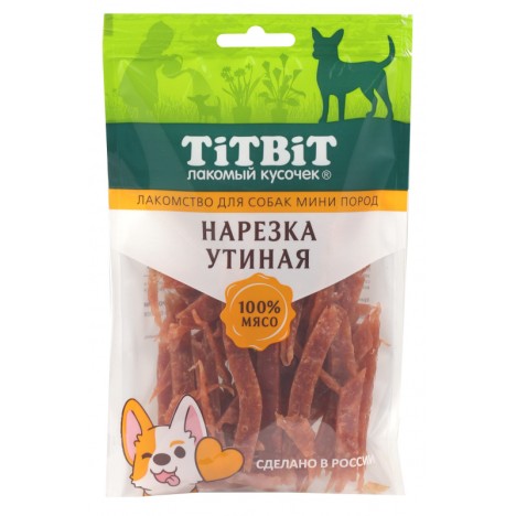 Лакомство TitBit Нарезка утиная для собак мини пород 70 г
