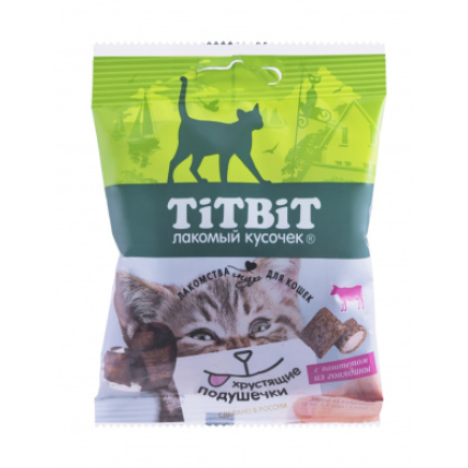 Лакомство TitBit Хрустящие подушечки с паштетом из говядины для кошек 30 г