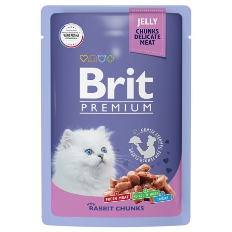 Влажный корм Brit Premium кролик в желе для котят 85 г