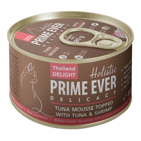 Консервы Prime Ever 2A Delicacy мусс из мяса тунца и креветками для кошек 80 г