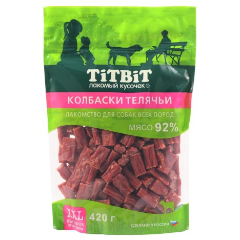 Лакомство TitBit Колбаски телячьи для собак всех пород 420г - XXL 