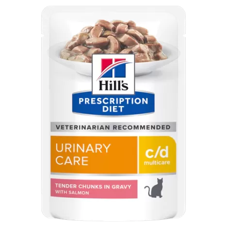  Влажный корм Hill's Prescription Diet c/d Multicare Urinary Care с лососем для кошек при профилактике мочекаменной болезни 85гр