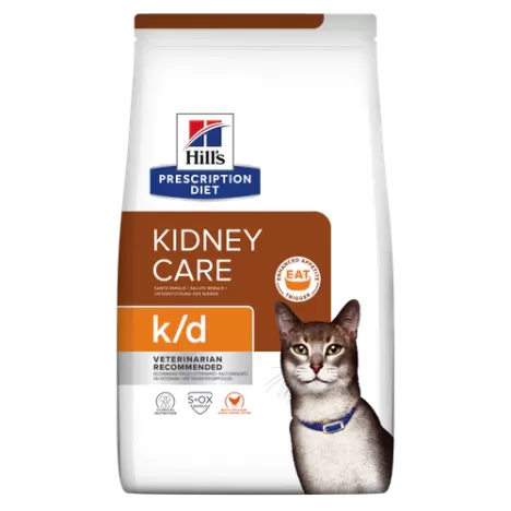 Сухой корм Hill's Prescription Diet k/d Kidney Care с курицей для кошек при профилактике заболеваний почек