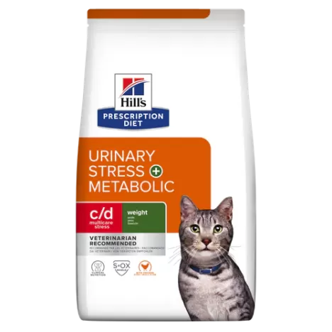 Сухой корм Hill's Prescription Diet c/d Urinary Stress + Metabolic с курицей для кошек для профилактики цистита (вызванного стрессом), снижения и контроля веса 1.5кг