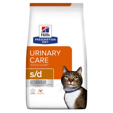 Сухой корм Hill's Prescription Diet s/d Urinary Care с курицей для кошек при профилактике мочекаменной болезни 