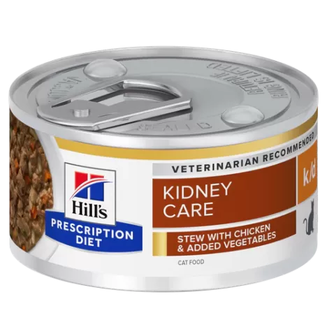Консервы Hill's Prescription Diet k/d Kidney Care рагу с курицей и добавлением овощей для кошек при лечении заболеваний почек, 82гр