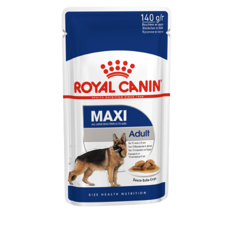Влажный корм Royal Canin Maxi Adult для взрослых собак крупных пород, кусочки в соусе 140гр