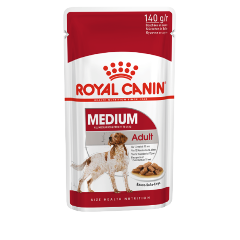 Влажный корм Royal Canin Medium Adult для взрослых собак средних пород, кусочки в соусе 140гр