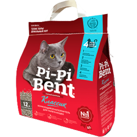 Минеральный комкующийся наполнитель Pi-Pi-Bent "Classic" для кошек 